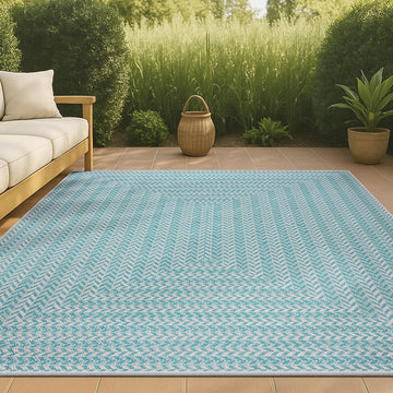 Chevron Modern Concentric Squares Indoor/outdoor Area Rug